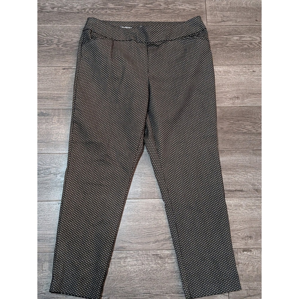 Croft & Barrow Effortless Stretch Pant 18W Regular Black Geometric Pull On Pant